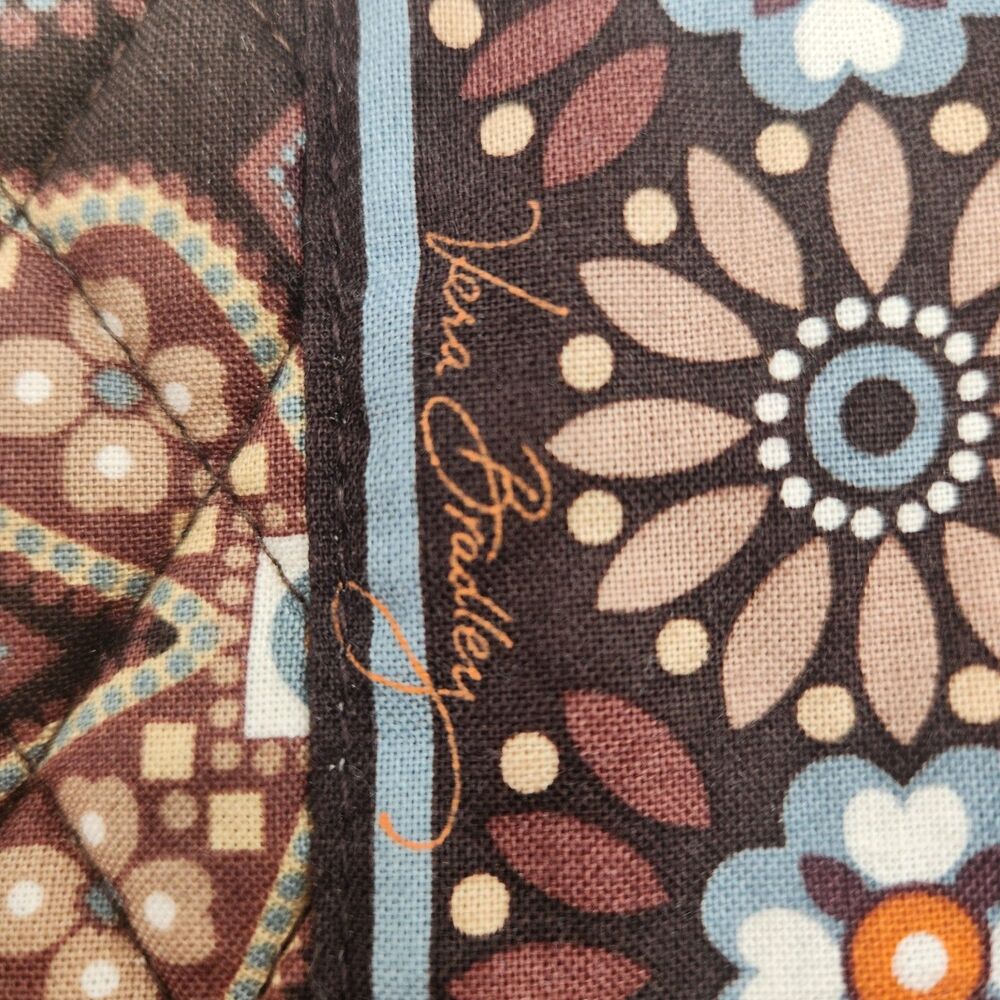 Vera Bradley Floral Canyon Pattern Crossbody Purse Bag Brown  6.5" x 9.5" x 1.5" - Picture 4 of 16